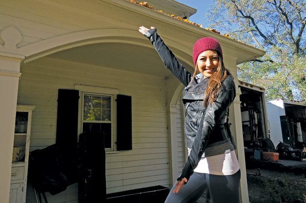 Chasty Ballesteros at the Barton Hill mansion.