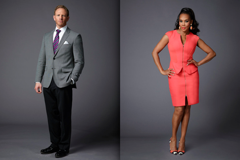 "The Celebrity Apprentice" Pictured are stars Ian Ziering and Vivica Fox. (NBC photos by Patrick Randak)