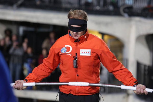 Walk No. 2 was blindfolded.