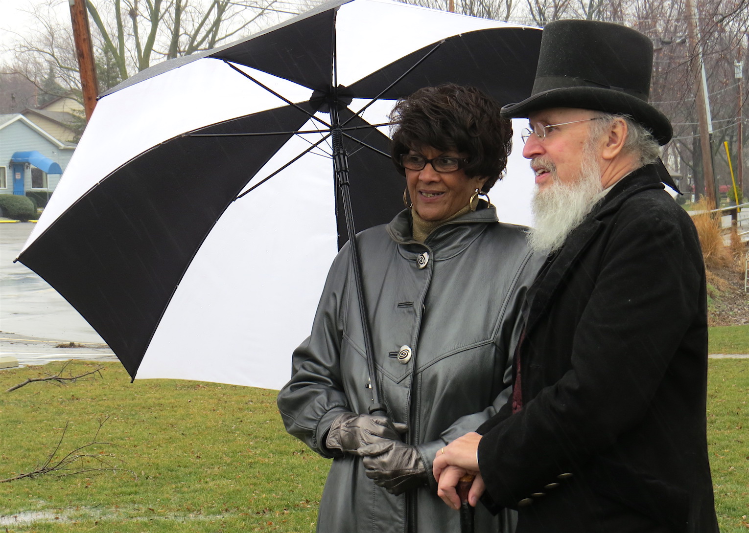 Josiah Tryon (aka Tim Henderson) welcomes Dorothy Counts-Scoggins to Lewiston.