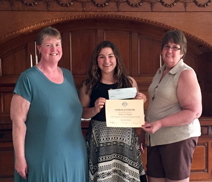 From left: TITM Chairwoman Barbara Swagler, Britini D'Angelo and TITM trustee Barbara Zubler. (Photo by Yvonne Stephenson)