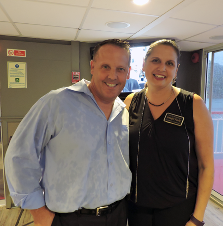 Niagara River Region Chamber of Commerce President Jennifer Pauly with John Kinney of Whirlpool Jet Boat Tours and Niagara Sunset Cruises.