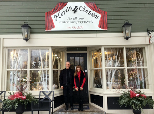 Hurtin 4 Curtains first-place winner Chantal Tink and co-designer Richard.