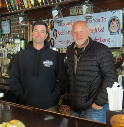Pictured, from left, are The Brickyard Pub & B.B.Q. owners Ken Bryan and Eric Matthews.