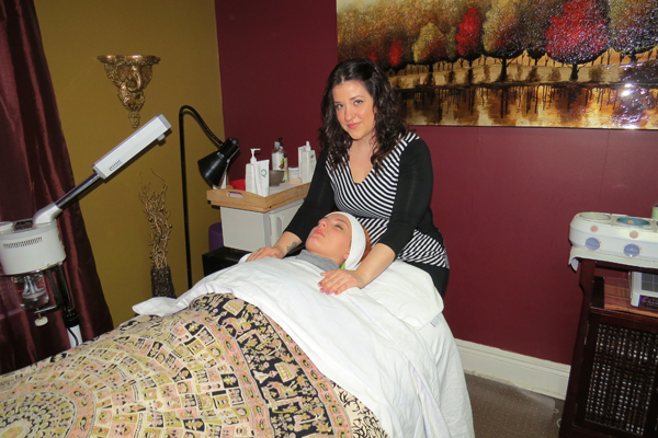 Christina Zaroian stands inside La Pelle, which means 