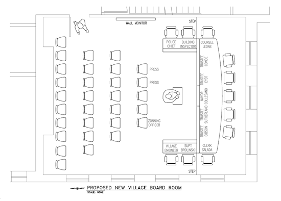 Shown is a drawing depicting the new look of the new Village of Lewiston boardroom inside the Red Brick Municipal Building. (Contributed image)