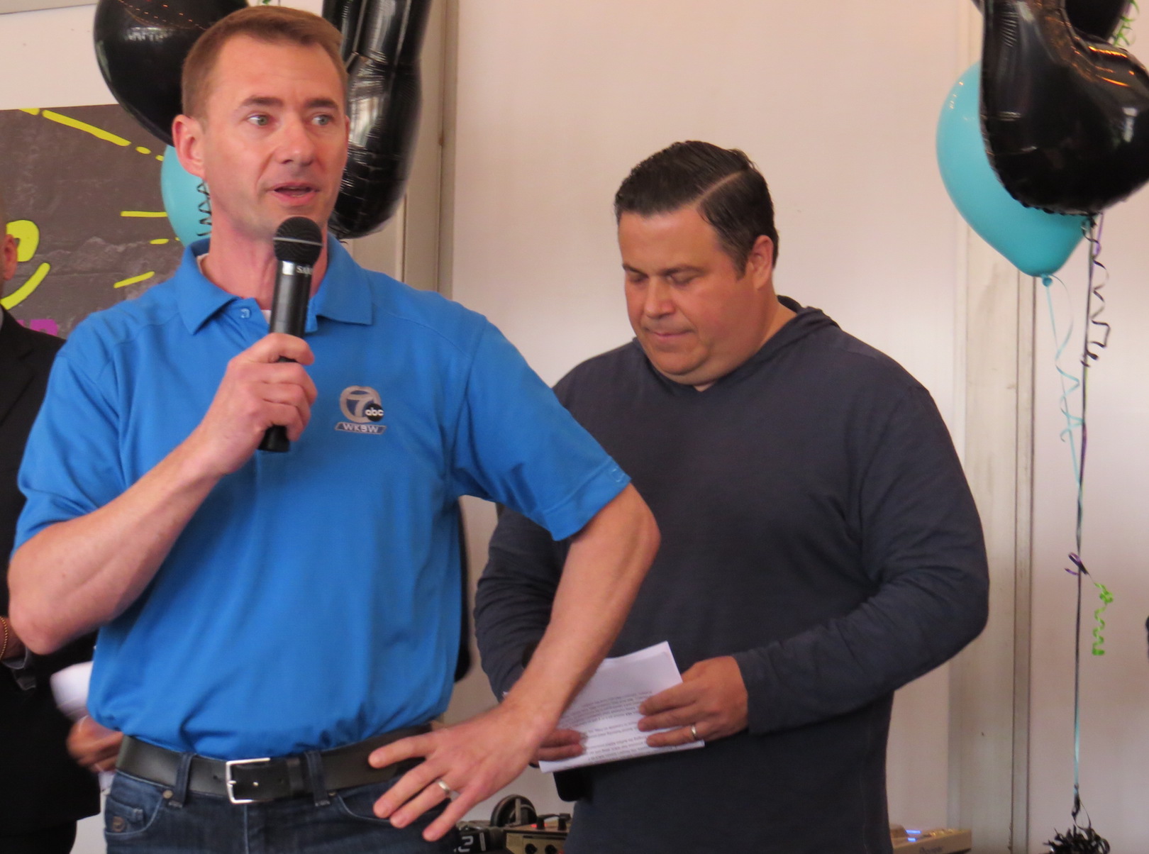 WKBW meteorologist Andy Parker welcomed guests to a press conference Tuesday.