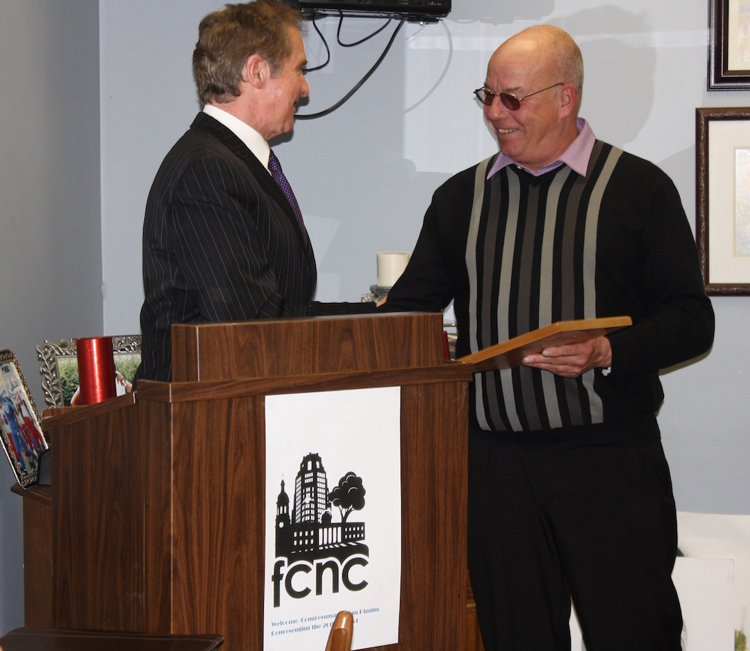 Congressman Brian Higgins, left, with David Majewski.