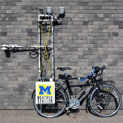 Nicholas Rajkovich, assistant professor of architecture at UB, designed and built his bicycle-based weather station in conjunction with the University of Michigan, from which he received his Ph.D.