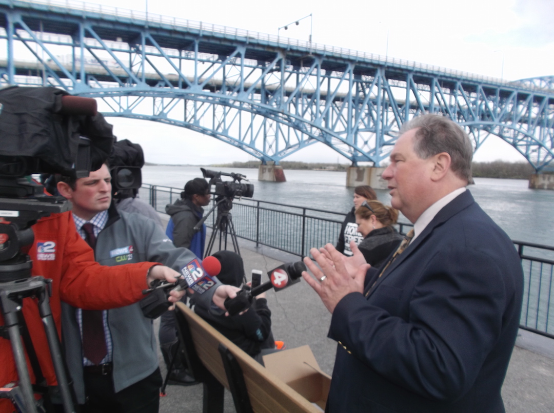 Assemblyman John Ceretto addresses the media.