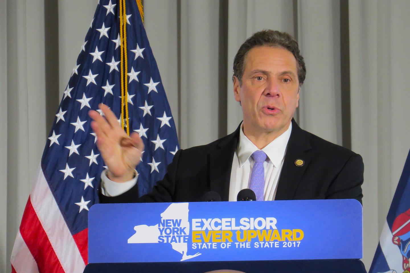 Gov. Andrew M. Cuomo at the podium. 