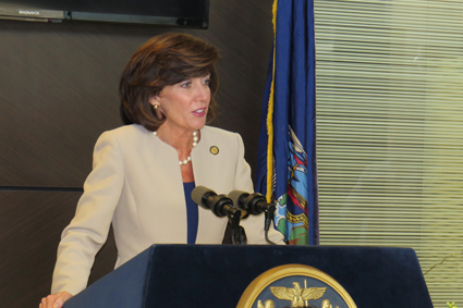 Lt. Gov. Kathy Hochul addresses the audience. 