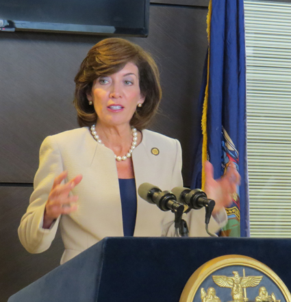Lt. Gov. Kathy Hochul addresses the audience.