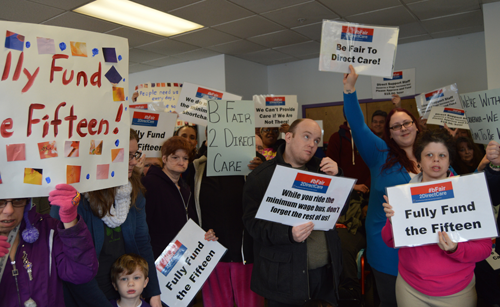 Shown is a scene from the rally at Empower.
