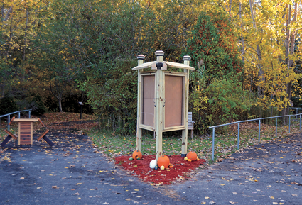 Shown is a photo of the double-sized information board, which sits in the middle of both the entrance and exit of the trail. (Photos by Lauren Zaepfel)