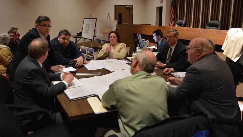 The Wheatfield Planning Board discusses recommendations and conditions with Niagara International Sports and Entertainment facility applicants.