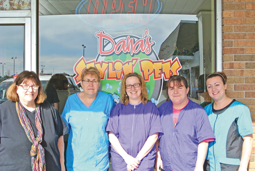 Dana's Stylin' Pets: McMahon; Sheral, pet stylist; Dana, owner of Dana's Stylin Pets; Sara, pet stylist and day care attendant; and Danielle, pet stylist. Not in photo: Esther, obedience trainer and day care attendant.