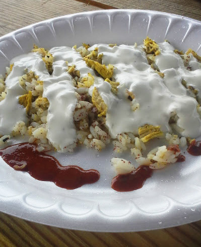 Venus served up a plate of Chicken Shawarma ($2) on a rainy August day.