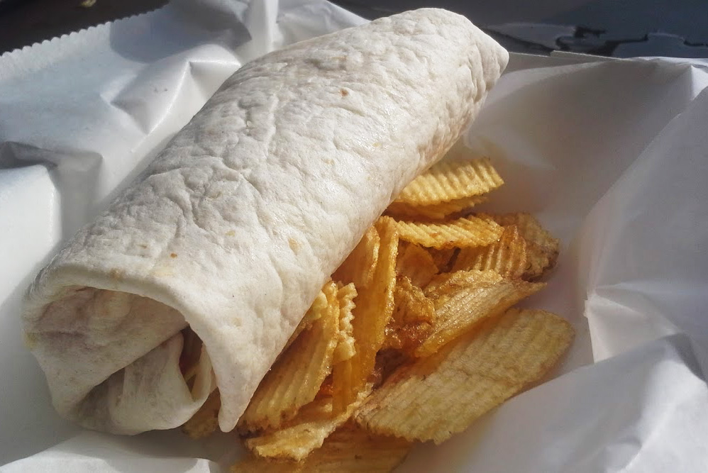 Let's Wrap brought a small lunch sample of their Chicken Wrap ($2)