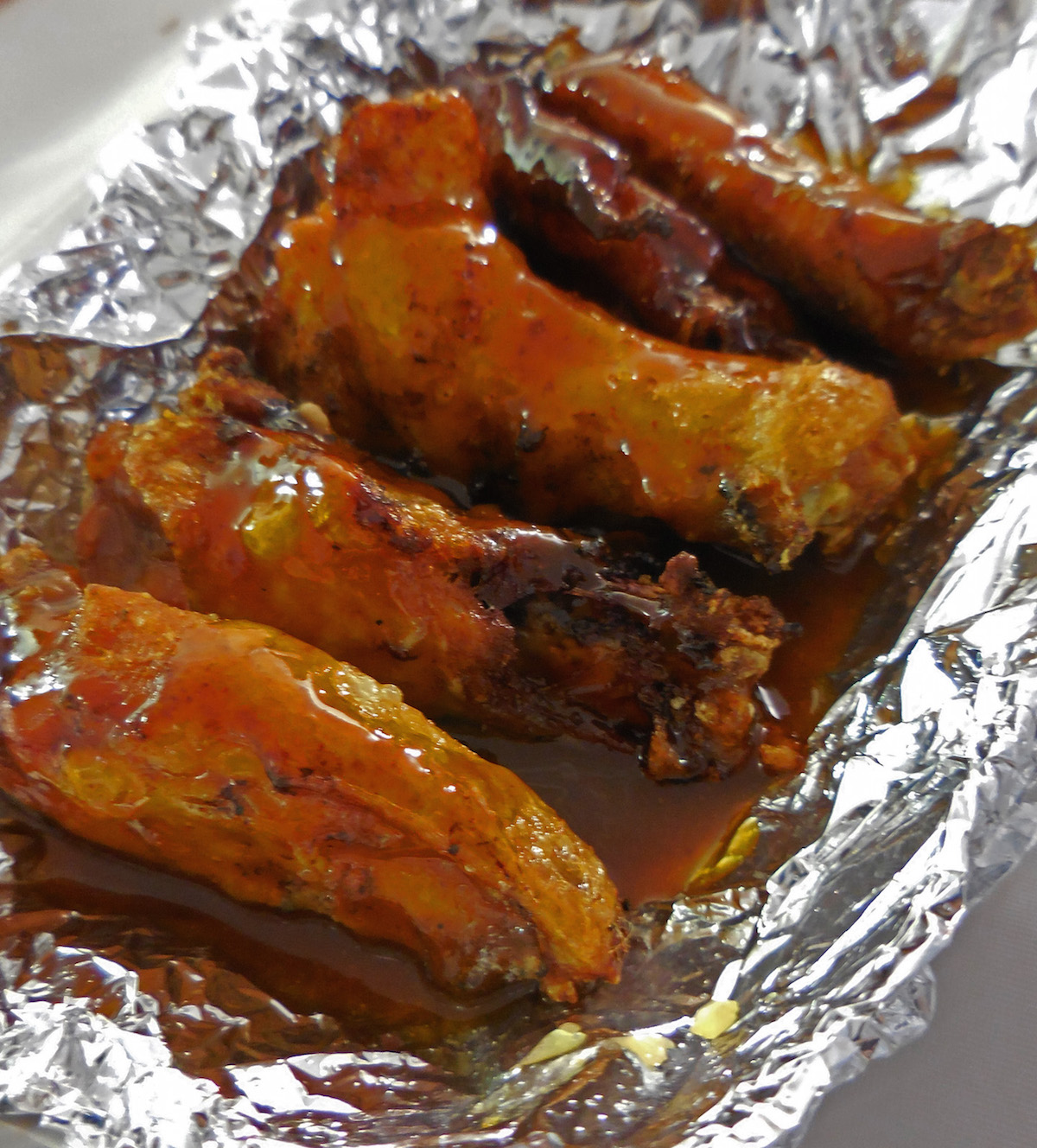 Peach Bourbon Chicken Wings ($5) - Butts and Links