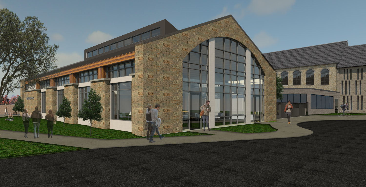 An artist's rendering of the Clet Hall outdoor expansion plan (Niagara University image)